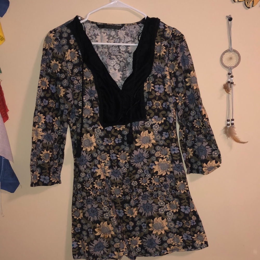 Floral/Velvet Dress
